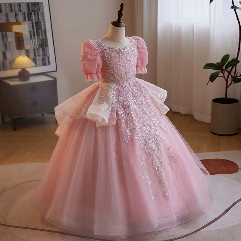 Baby Girls Trailing Formal Dress  Girls Wedding Princess Dress