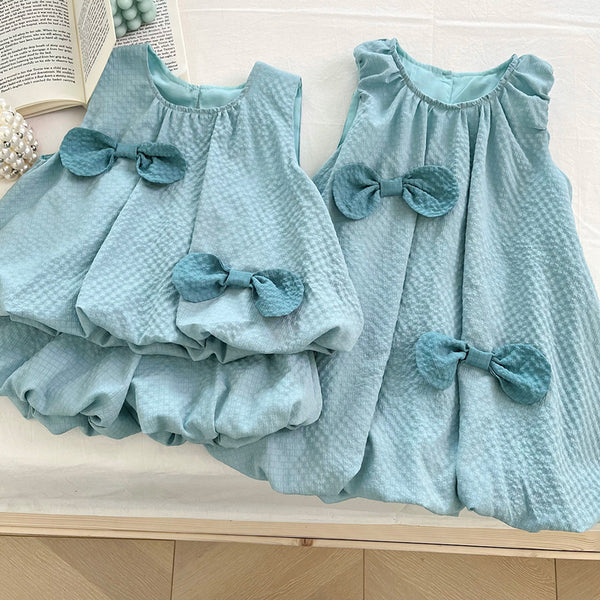 Summer New Girls Sleeveless Bow Vest Shorts Two-piece Suit