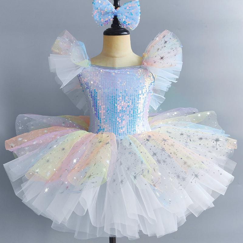 Cute Flower Girl Dress Girl Birthday Puffy Princess Dress