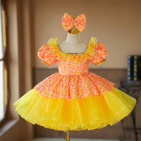 Girls Puffy Beauty Pageant Dress Toddler Birthday Princess Dress