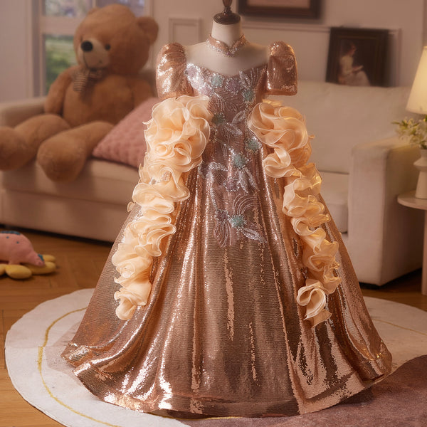 Girls Prom Sequin Dress Children's Birthday Dress Girls Formal Princess Dress