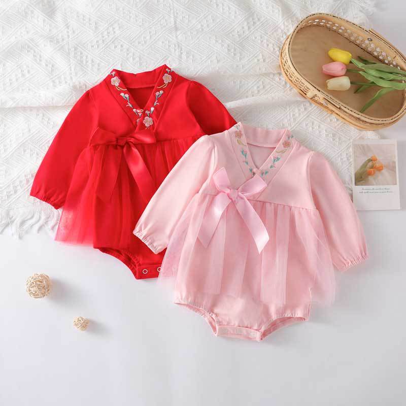 Summer New Baby Girl Birthday Cute Embroidered Collar One-piece Dress