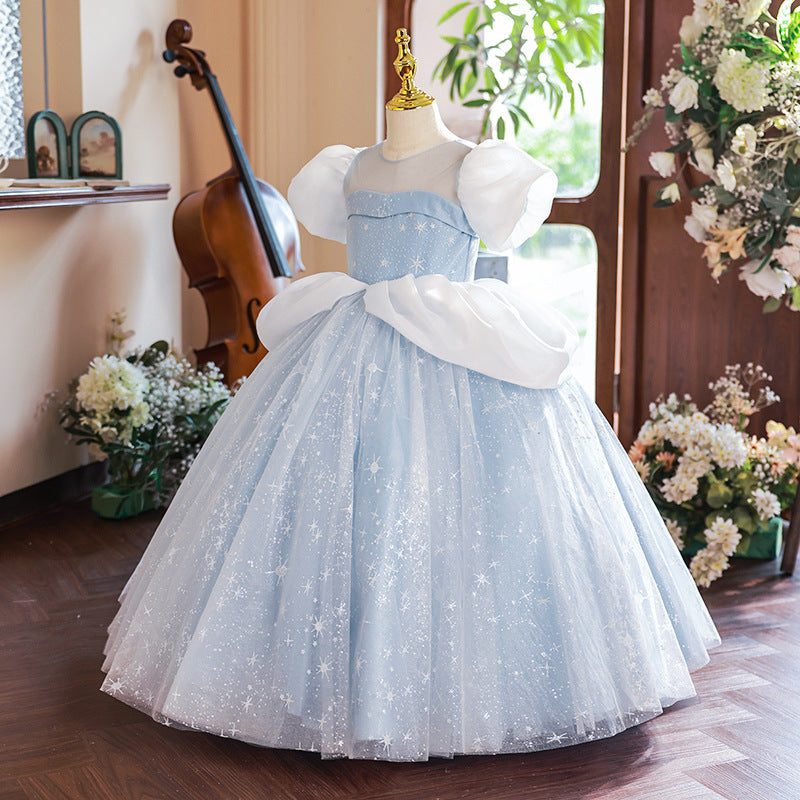 Sweet Baby Girls Christening Dresses Puff Toddler Beauty Pageant Dress, Blue / 2-3 Years (100cm) Sweet Baby Girls Christening Dresses Puff Toddler Beauty Pageant Dress, Blue / 2-3 Years (100cm)