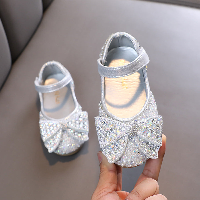 Baby Girls Sequins Bow-knot Birthday Princess Dress Shoes