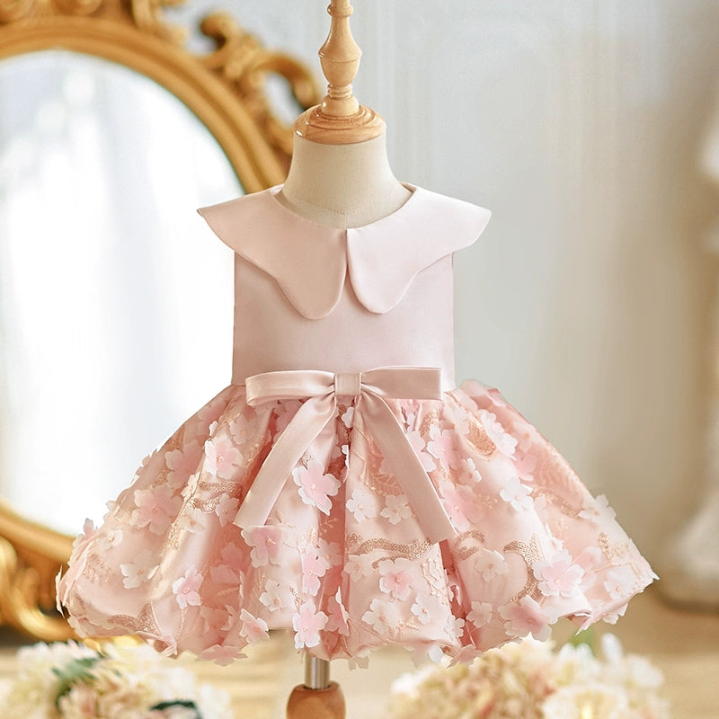 Girls Formal Dress Girl Birthday Flower Princess Dress Girl Pink Dress