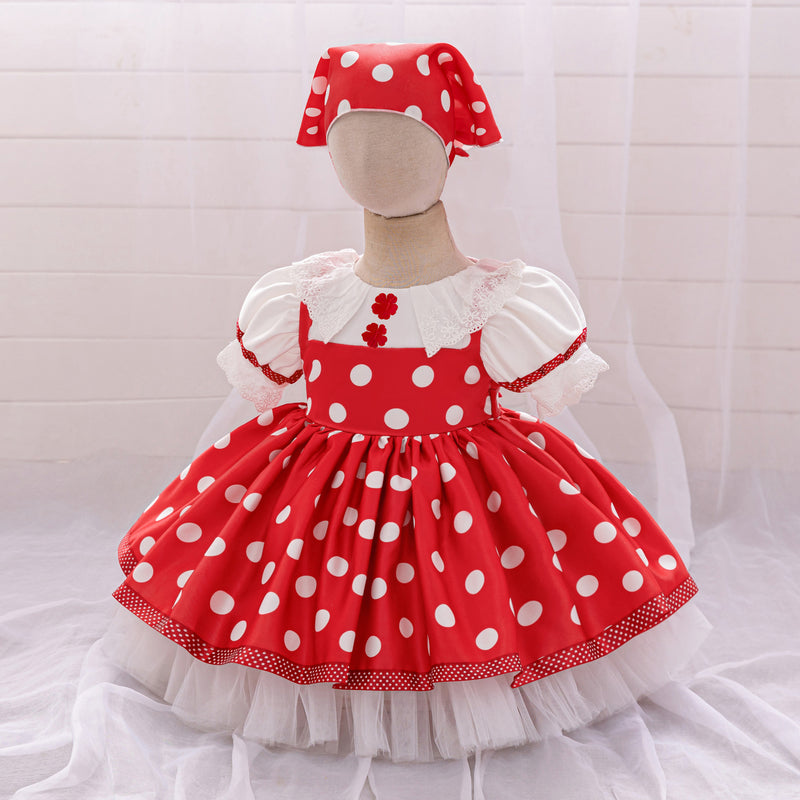 Girls Puff Sleeve Party Dress Children's Birthday Dress