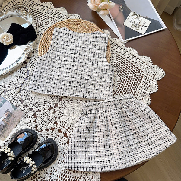 Cute Girls New Vest Short Skirt Two-piece Set