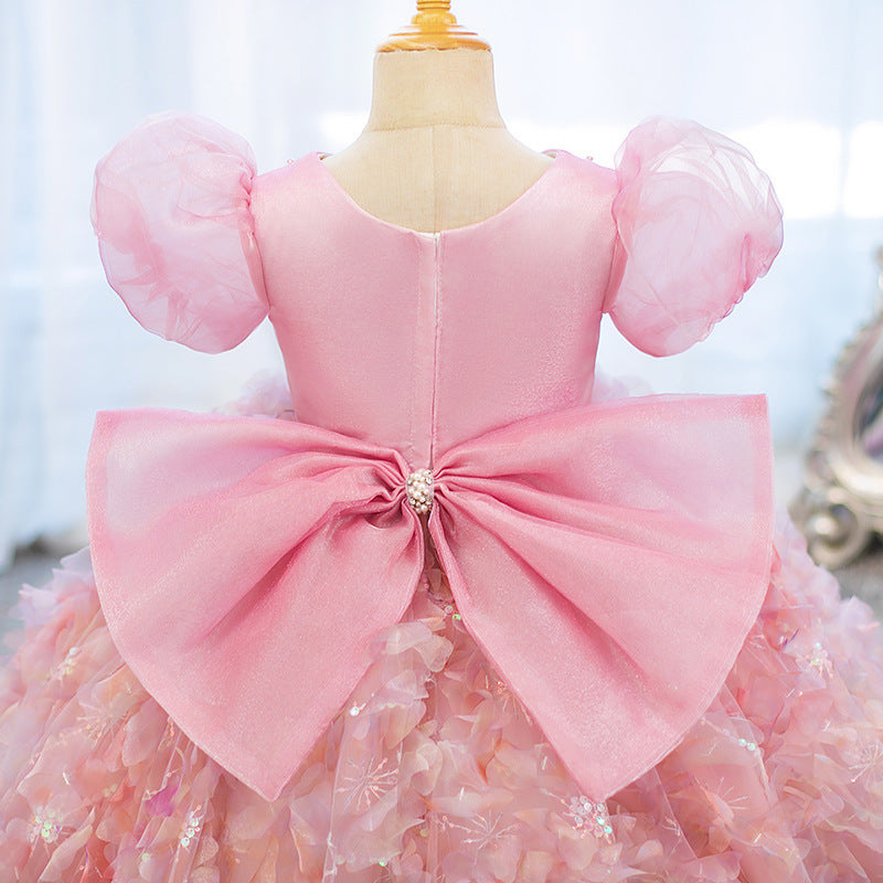 Flower Girl Little Girl Birthday Dress Pink Princess Dress