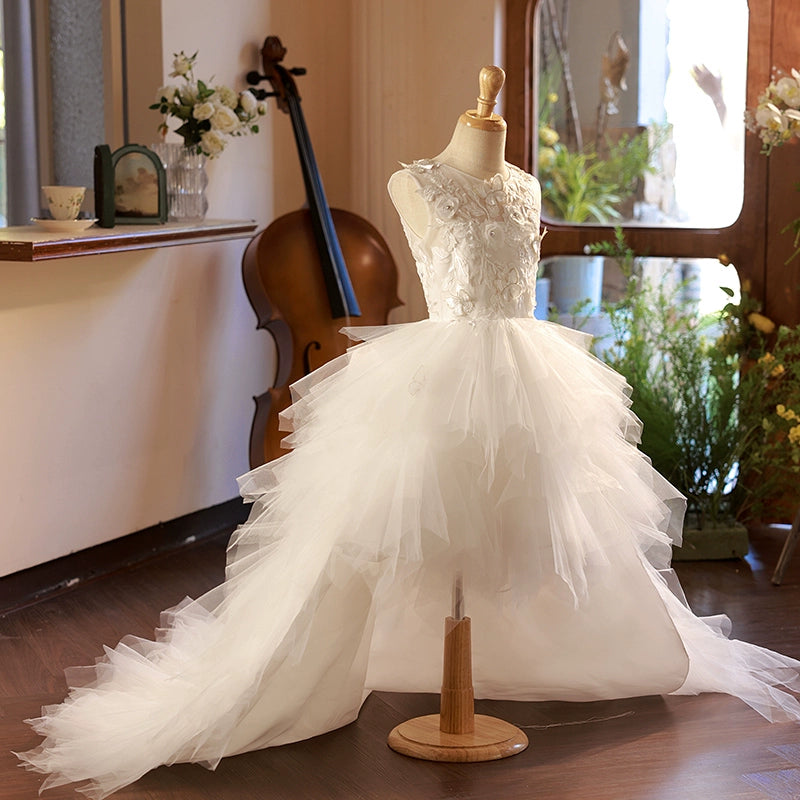 Flower Girl Wedding Dress Children's White Princess Dress
