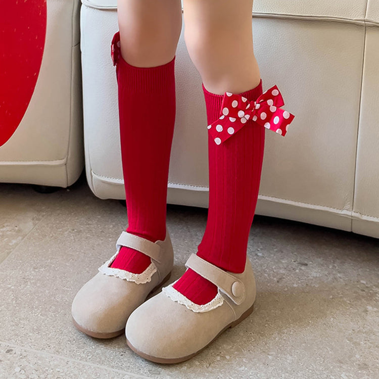 Christmas Stockings Baby Girl Flower Bow Knot Princess Straight Socks