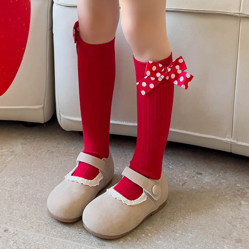 Christmas Stockings Baby Girl Flower Bow Knot Princess Straight Socks