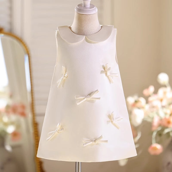 Baby Girl White Birthday Dress Children Party Princess Dress