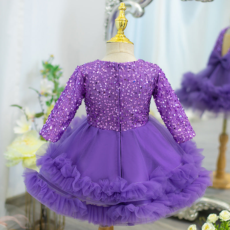Girl Christmas Dress Lovely Baby Girl Sequin Birthday Dress Toddler Baptism Princess Dress