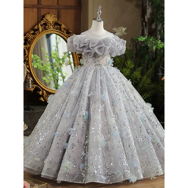 Girls Prom Elegant Dress Flower Girl Birthday Princess Dress