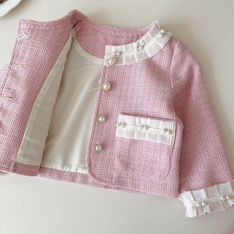 Girls' New Spring Princess Jacket and Skirt Two-piece Suit