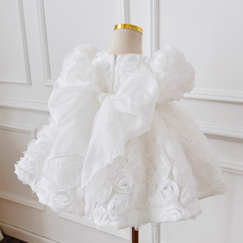 Girls Communion Dress Girls Birthday Bow Princess Dress
