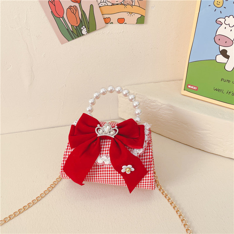 Cute Christmas Girls Pearl Handbag Girls Chain Coin Purse