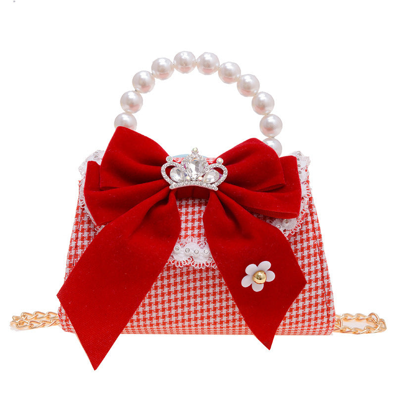 Cute Christmas Girls Pearl Handbag Girls Chain Coin Purse