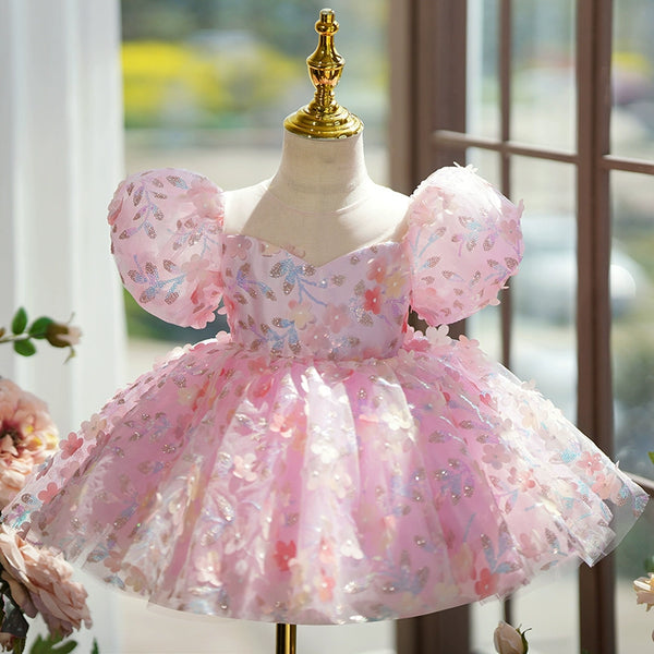 Cute Baby Girls Flower Formal Dresses Toddler Birthday Pageant Dresses