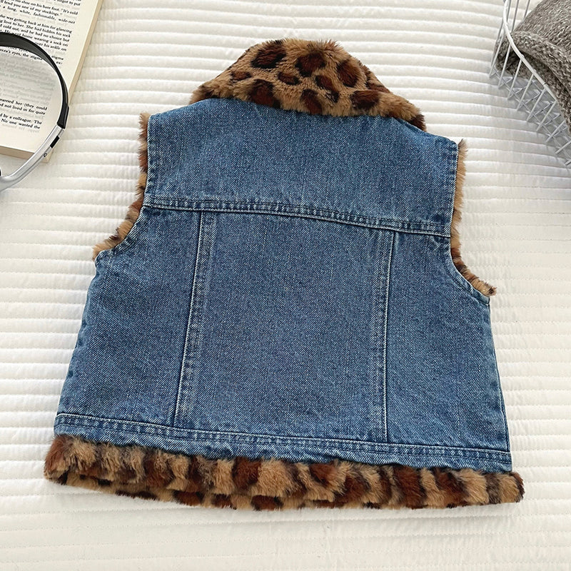 Girls' Cute Winter Denim Vest