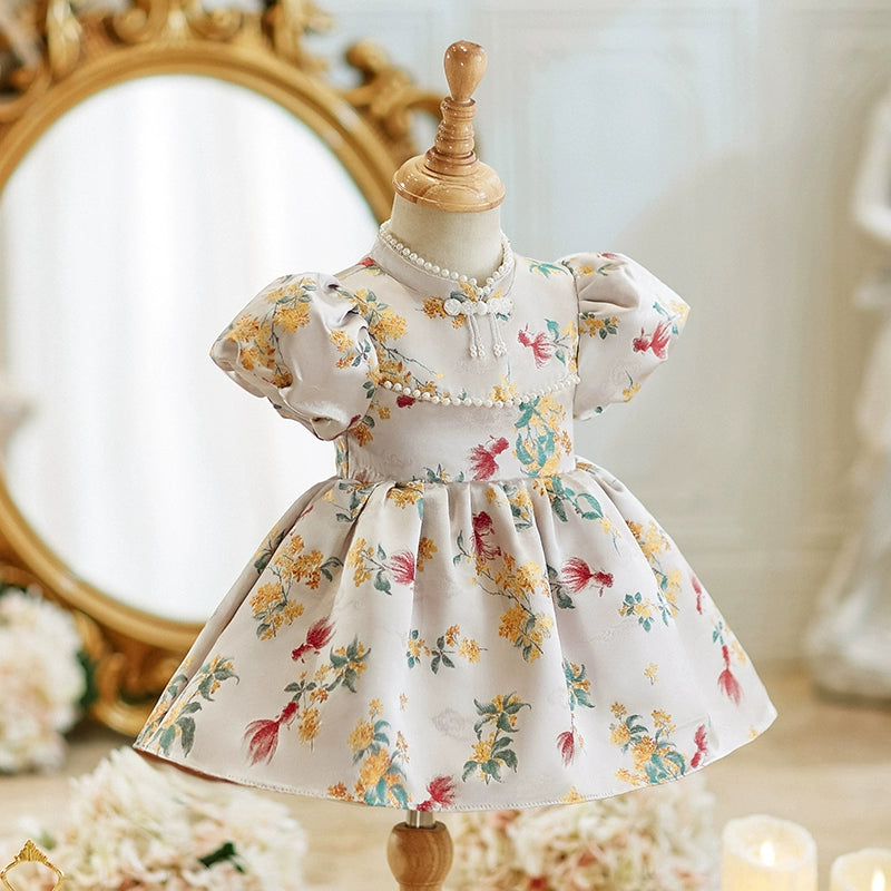 Girls' Birthday Dress Baby Communion Princess Dress Girls Puff Sleeve Dress