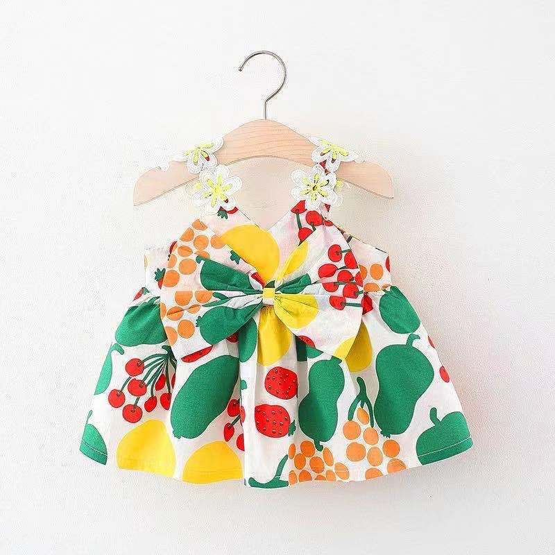 Summer New Graffiti Suspenders Girls Cute Dress