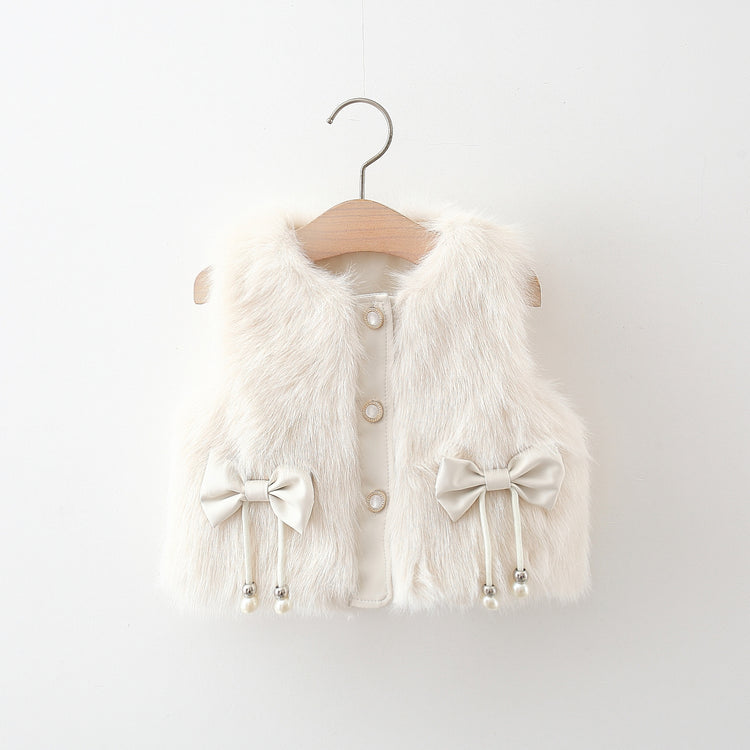 Baby Winter Bow-knot Fur Vest