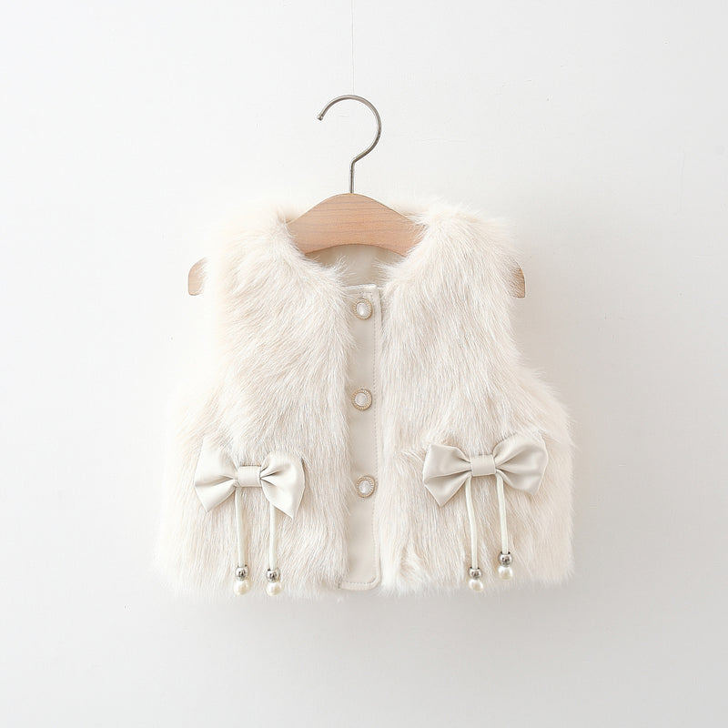 Baby Winter Bow-knot Fur Vest