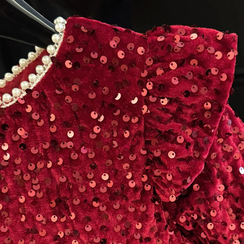 Girls Ball Princess Dress Girls Christmas Sequined Dress Childrens Birthday Dress