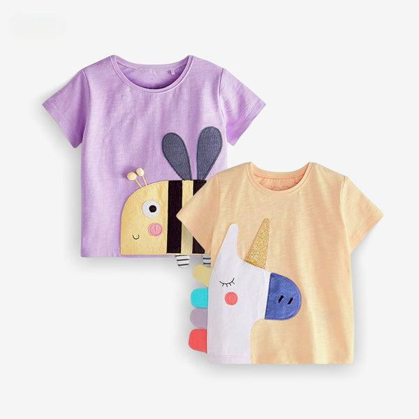 Children's Summer New Cartoon Cotton Round Neck T-shirt