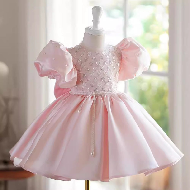 Elegant Baby Pink Sequin Birthday Dress Toddler Little Girl Formal Dresses Elegant Baby Pink Sequin Birthday Dress Toddler Little Girl Formal Dresses