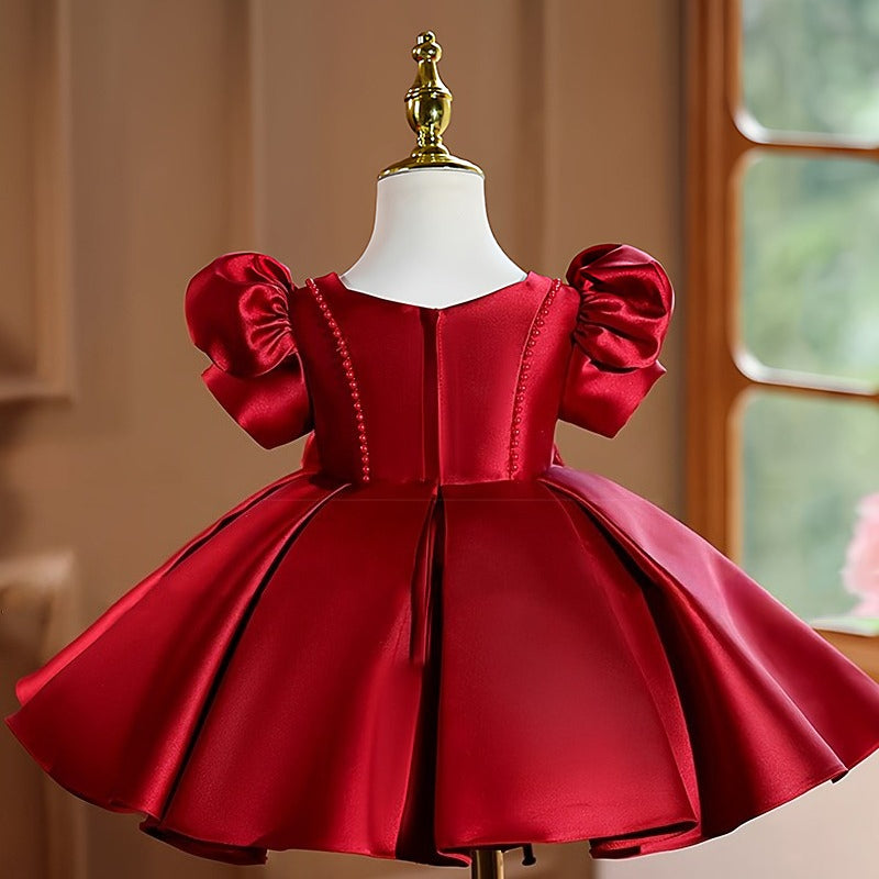 Girls Red Birthday Dress Children's Party Princess Dress Girls Communion Dress