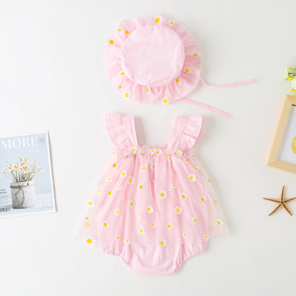 Summer Thin Baby Birthday Mesh Bodysuit