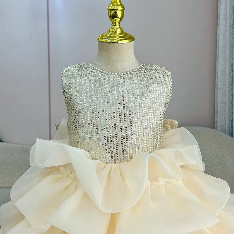 Girls' Birthday Dresses Girls' Sequined Princess Dress Flower Girl Dress