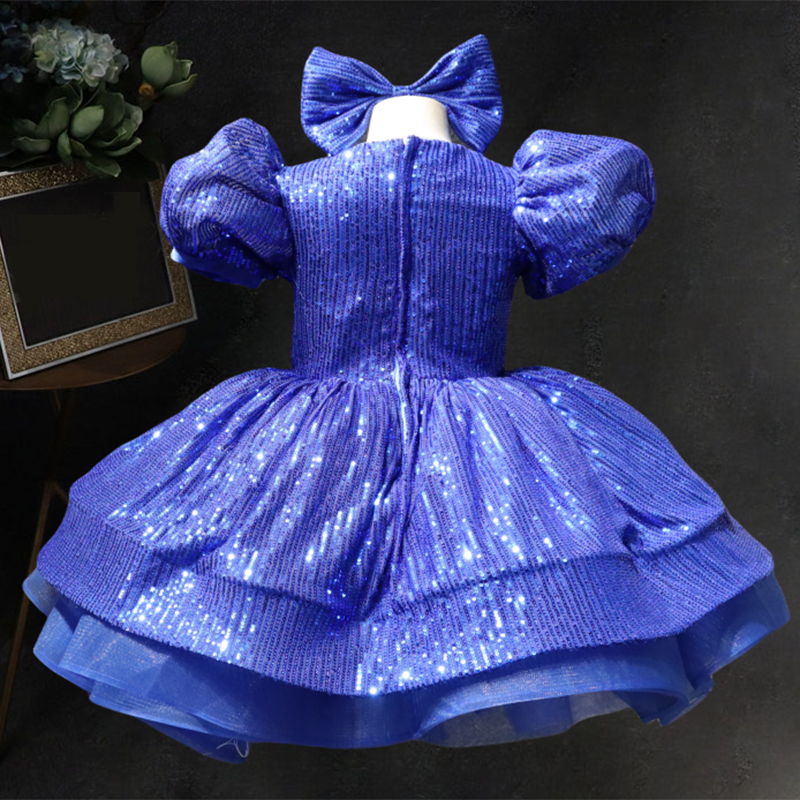 Baby Girl Prom Dress Sequins Beauty Pageant Toddler Birthday Princess Dress