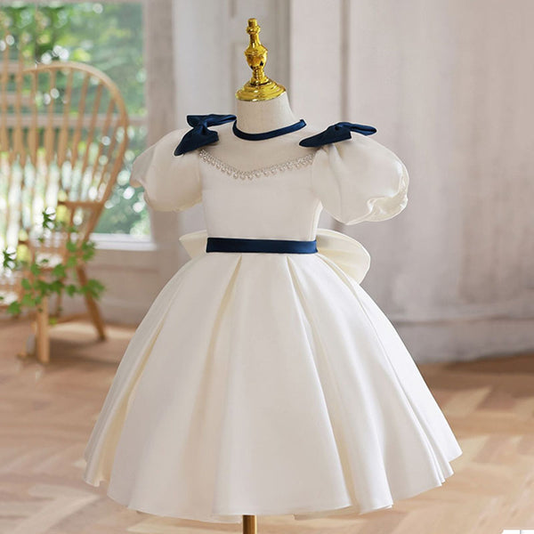 Cute Dress Neckline Pearl Bow-knot Zipper Princess Dress