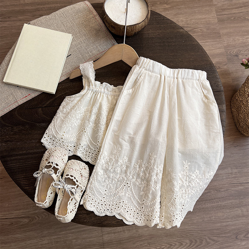 Girls Summer Thin Clothes Baby Girl Tops Pants Two Piece Set