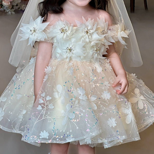 Flower Girl Wedding Dress Girl Birthday Dress Girl Communion Princess Dress