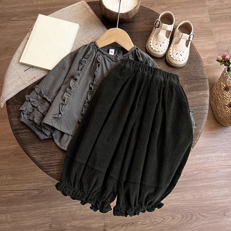 Autumn Girls' Cute New Top Pants Two-piece Set
