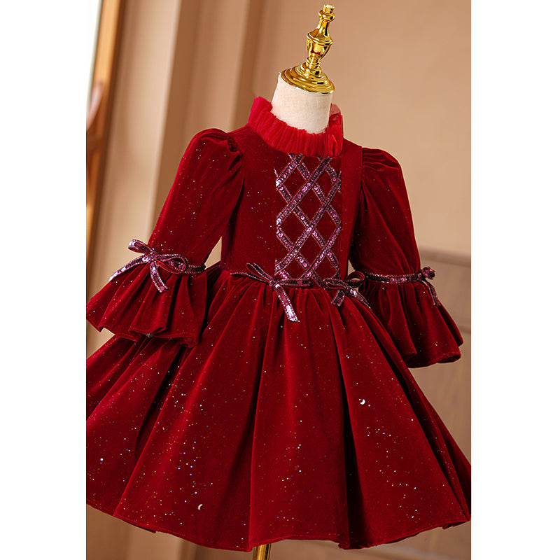 Children's Birthday Dress Girls Christmas Princess Dress Flower Girl Puff Dress