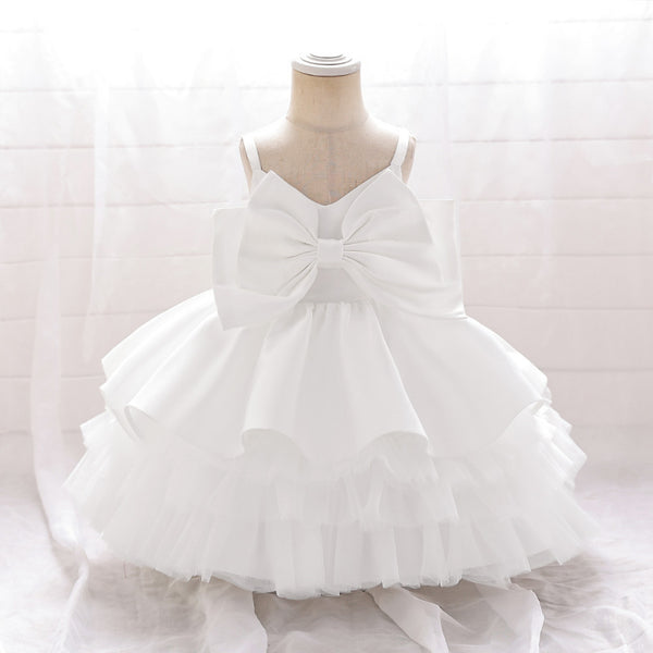 Elegant Baby Girls Sleeveless Big Bow Cake Tutu Toddler Prom Princess Dress