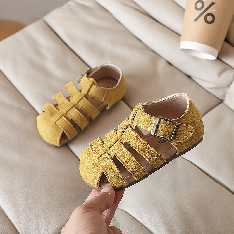 beach dress shoes Girls Hollow Soft Sole Casual Closed Toe Beach Shoes