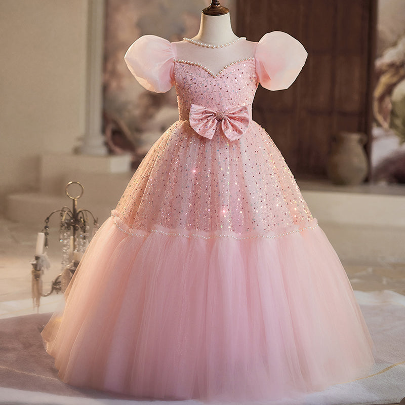 Pink Girls Birthday Dress Puffy Princess Dress – marryshe