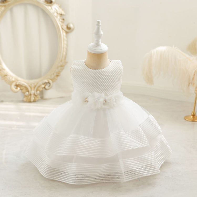 Elegant Baby Girls Sleeveless Floral Pageant Dresses Toddler Princess Dress