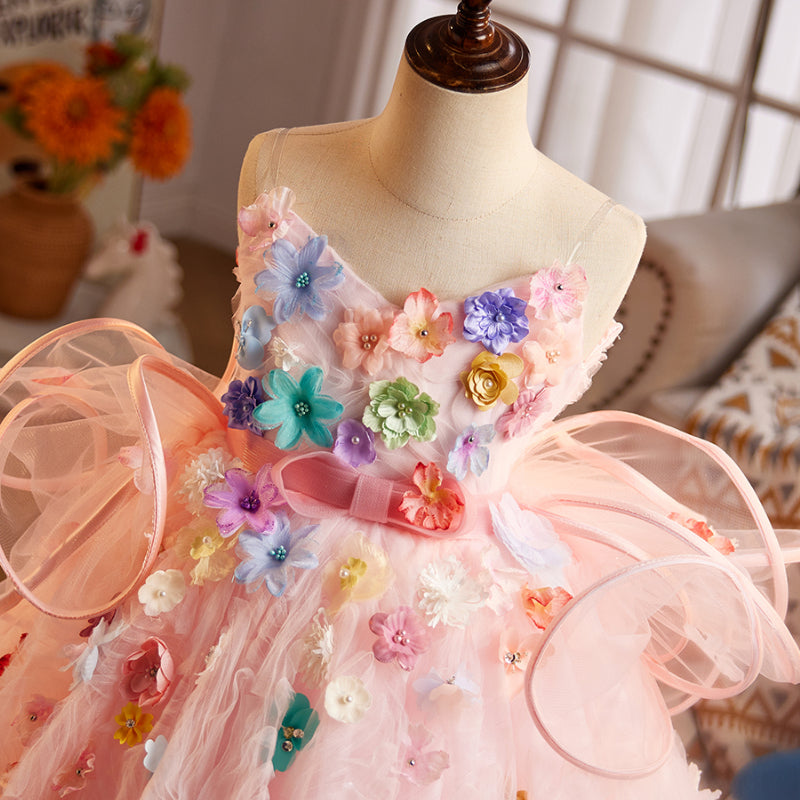 Pink Girls Dress Children's Prom Dress Flower Girl Wedding Dress