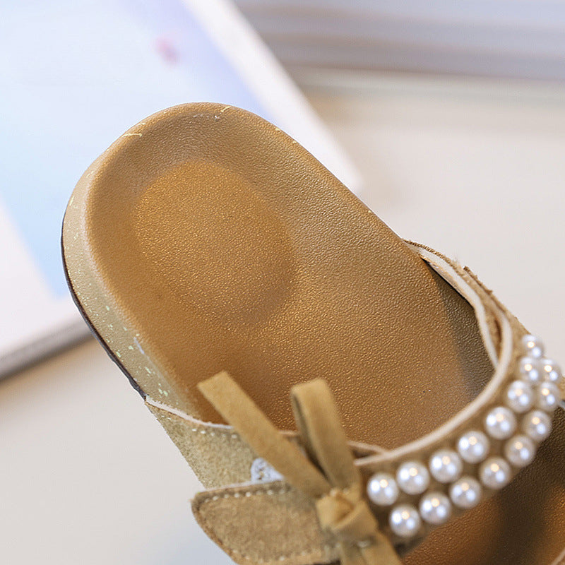 Summer New Girls Fashion Pearl Princess Shoes Sandals
