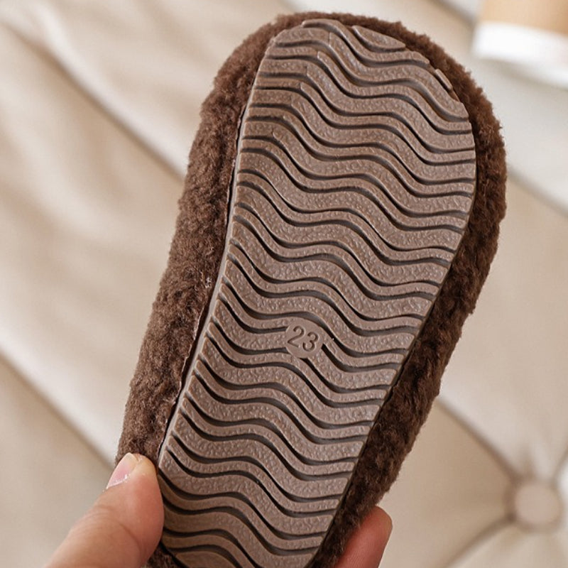 Girls' Winter Fleece-lined Lamb Wool Cotton Shoes