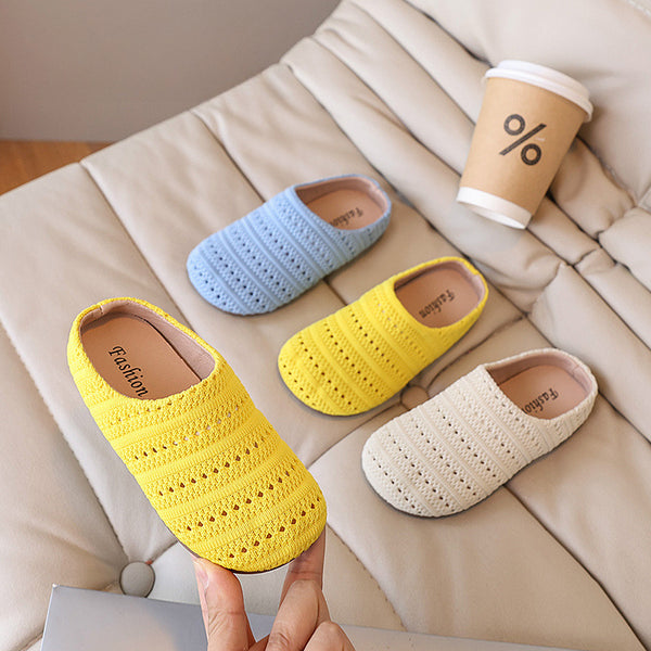 Girls' Woven Toe Summer New Beach Shoes Slip-on Sandals
