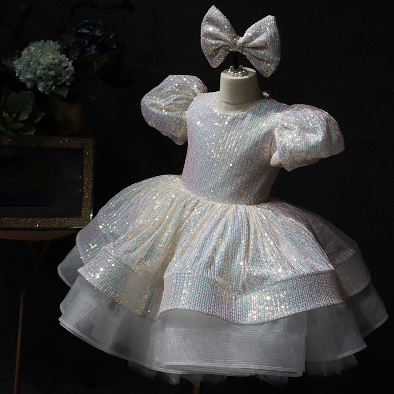Baby Girl Prom Dress Sequins Beauty Pageant Toddler Birthday Princess Dress