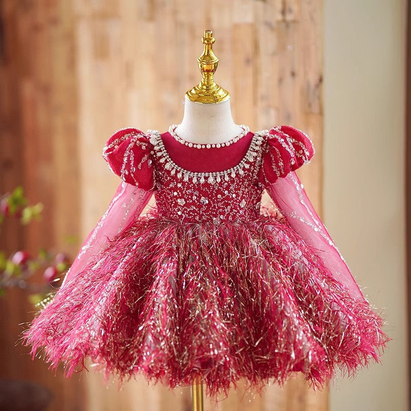 Elegant Baby Girls Festival Dress Toddler Birthday Beauty Pageant